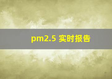 pm2.5 实时报告